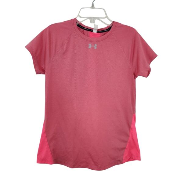 Under Armour Womens Running Tee Small Short Sleeve  Dual Tone - Picture 1 of 3
